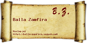 Balla Zamfira névjegykártya